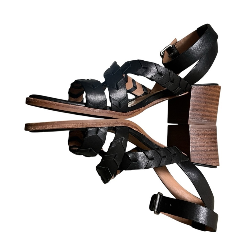 Madewell Marta whipstich black leather block heel with ankle strap - Picture 5 of 9